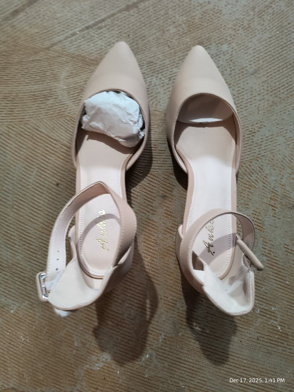 Ankis Women’s Sz 11 Nude Block Heel Ankle Strap Dress Shoes Nubuck Drag Stripper